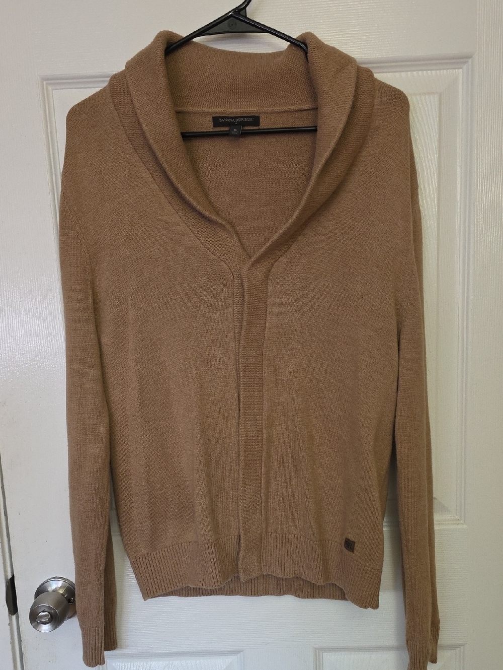 Camel Shawl-Collar Cardigan